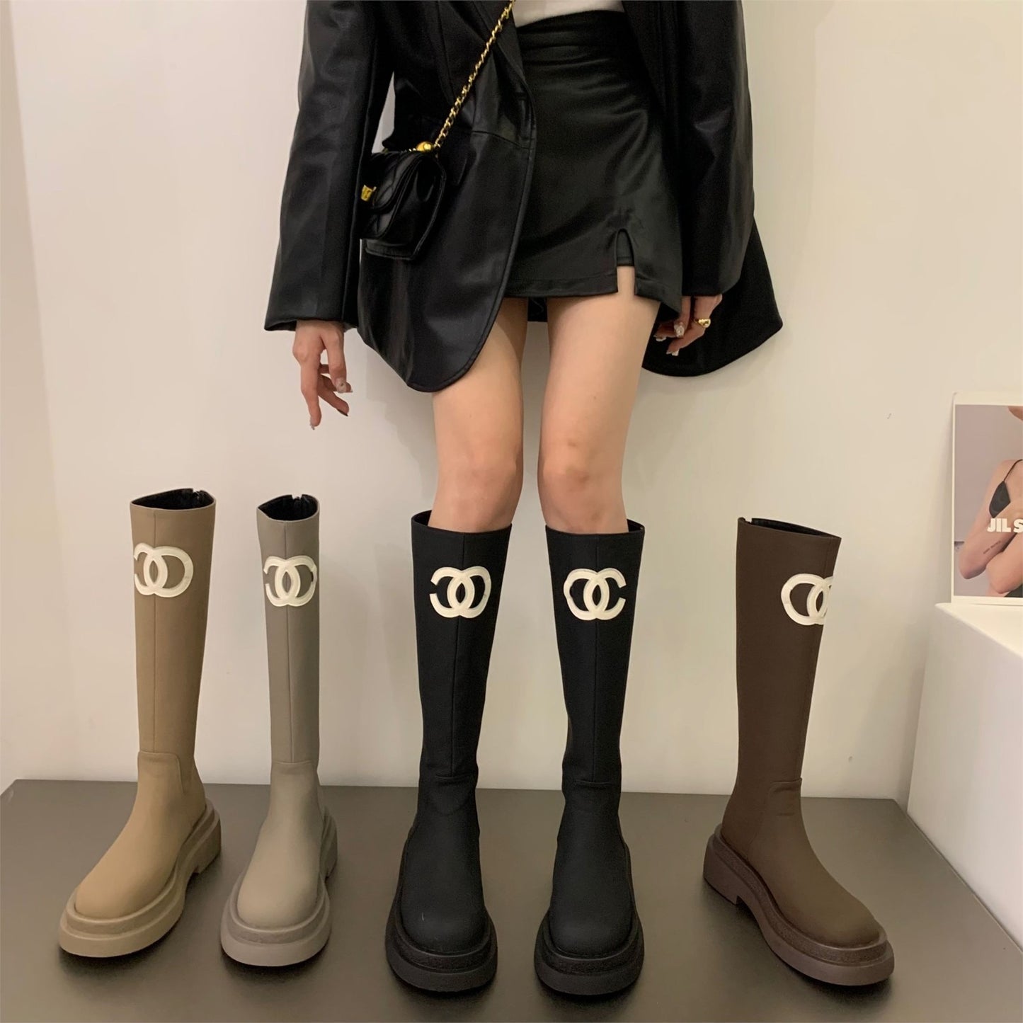 【Shoes】2色展開歩くやすいブーツ    W13837