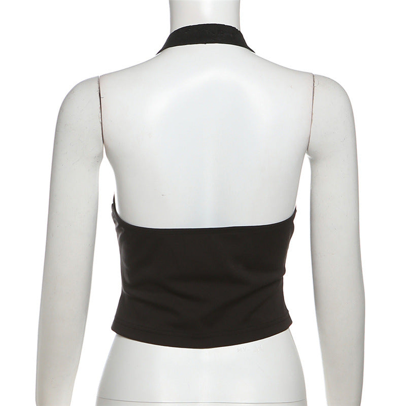 【Tops】人気ホルターネックベスト T01227