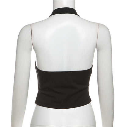【Tops】人気ホルターネックベスト T01227
