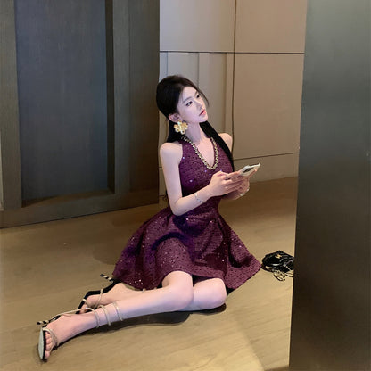 【Dress】スパンコールデザインワンピース T01410
