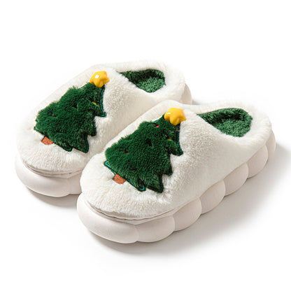 【Shoes】裏起毛厚手クリスマススリッパ T01133