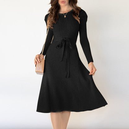 【Dress】新入荷～3色知性ニットワンピース　W9436