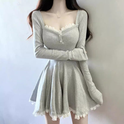 【Dress】春秋長袖ワンピース　W14151
