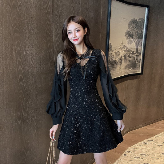 【Dress】レース切替ワンピース　Z8212