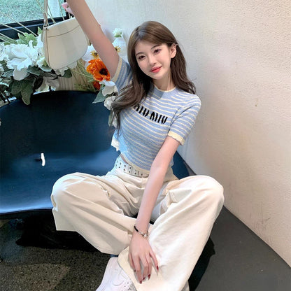 【Tops】半袖ニット　Ｗ11999