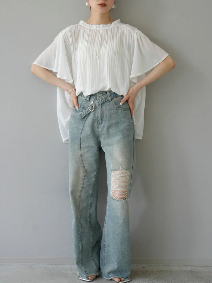 【Tops】夏ぴったり薄いTシャツ T01681