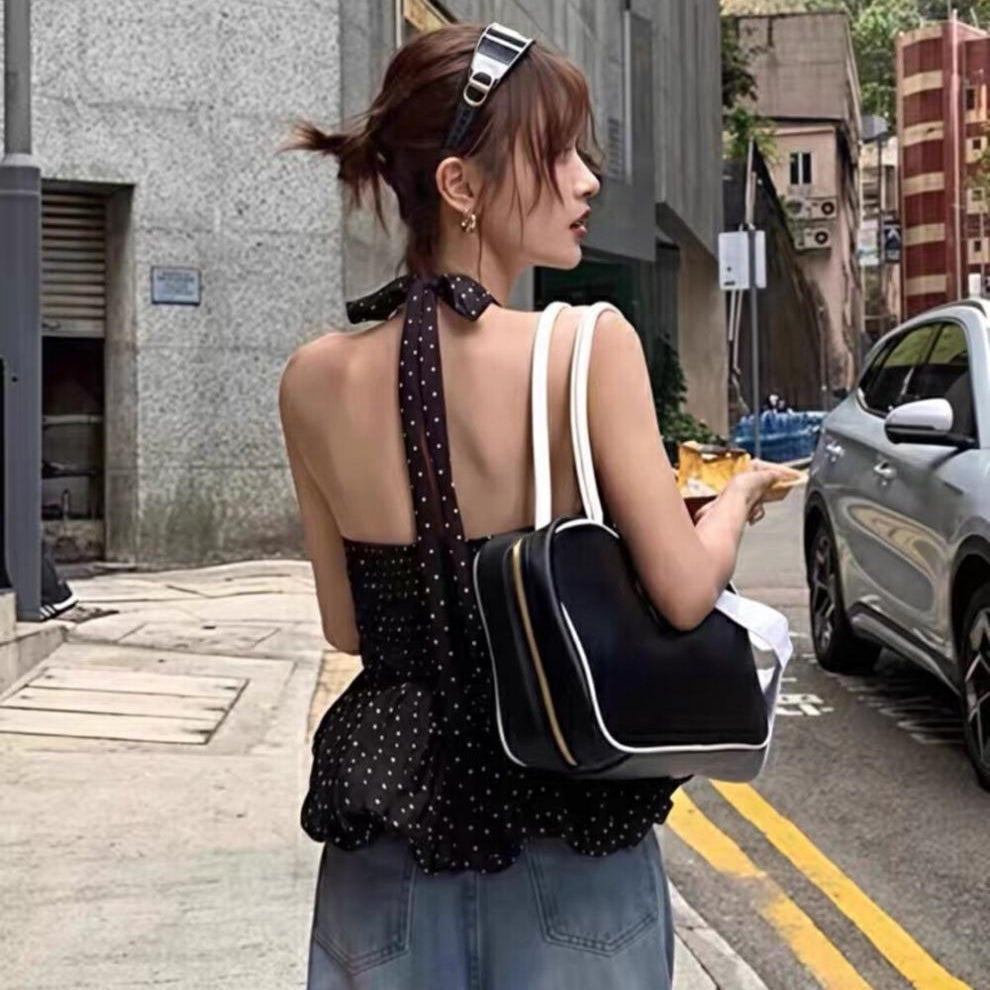 【Tops】ウエストシェイプアップネックホルダートップス  T01757