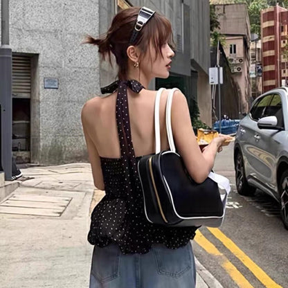 【Tops】ウエストシェイプアップネックホルダートップス  T01757