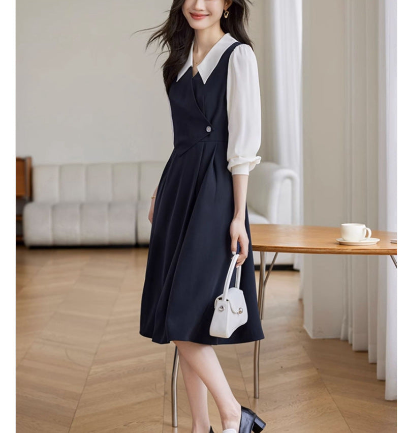 【Dress】切り替えデザインシャツワンピース  W9317