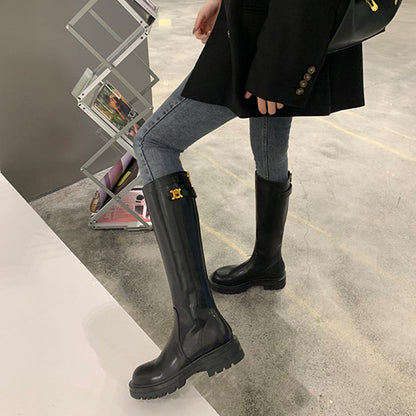 【Shoes】3色展開ロングブーツ　W13842