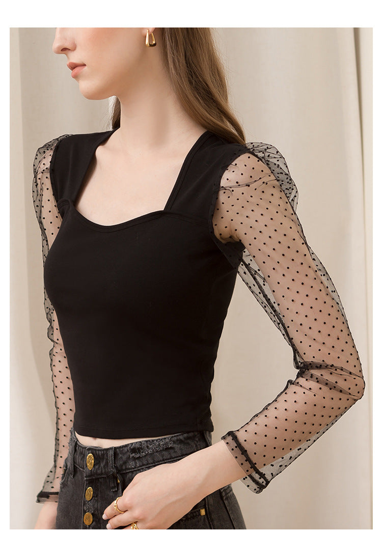 【Tops】スクエアネックTシャツ T01663