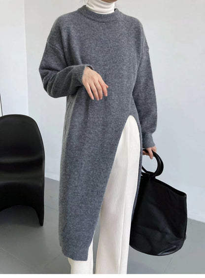 【Dress】スリットニットワンピース    W13468