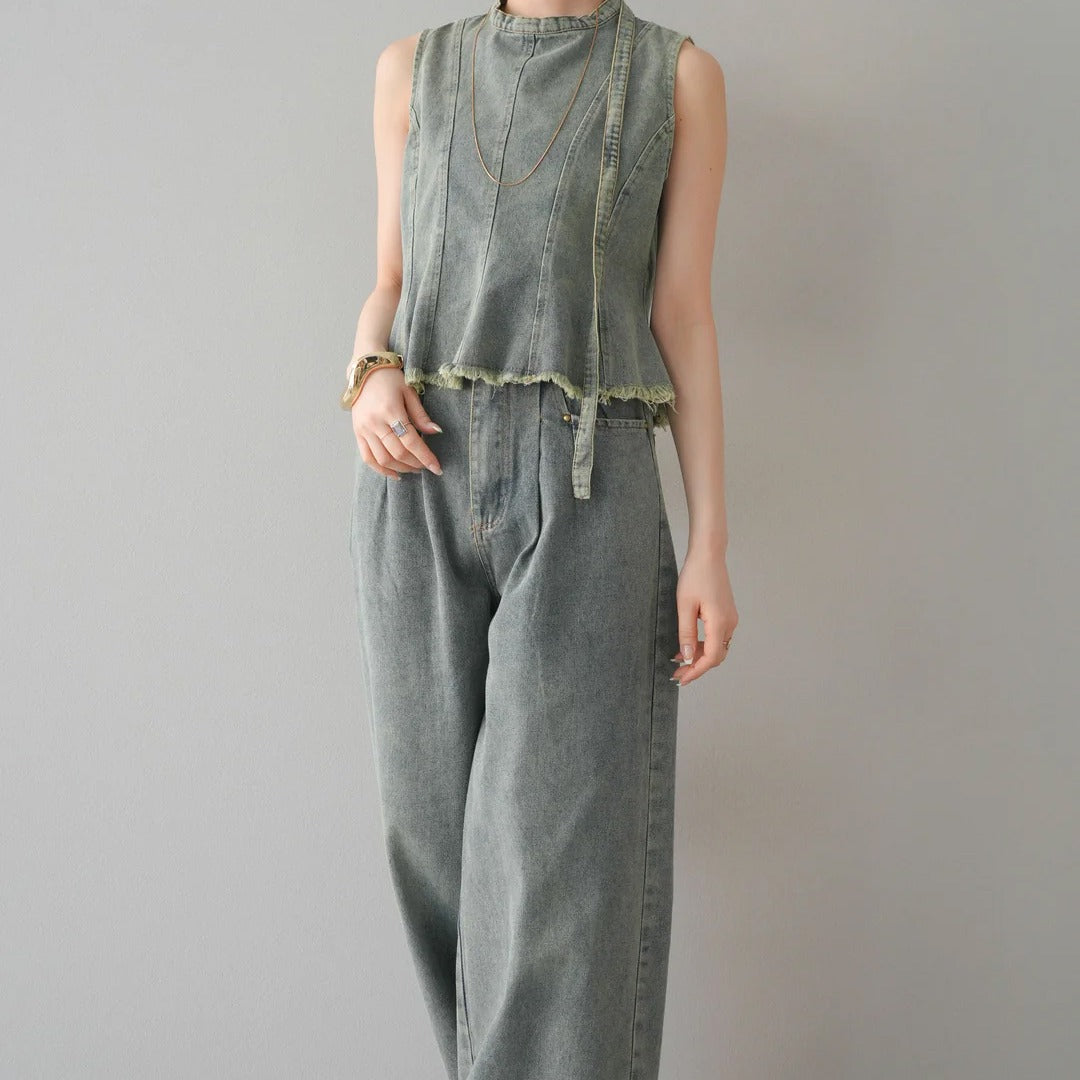 【Set】ファッションデニム2点セットT01695