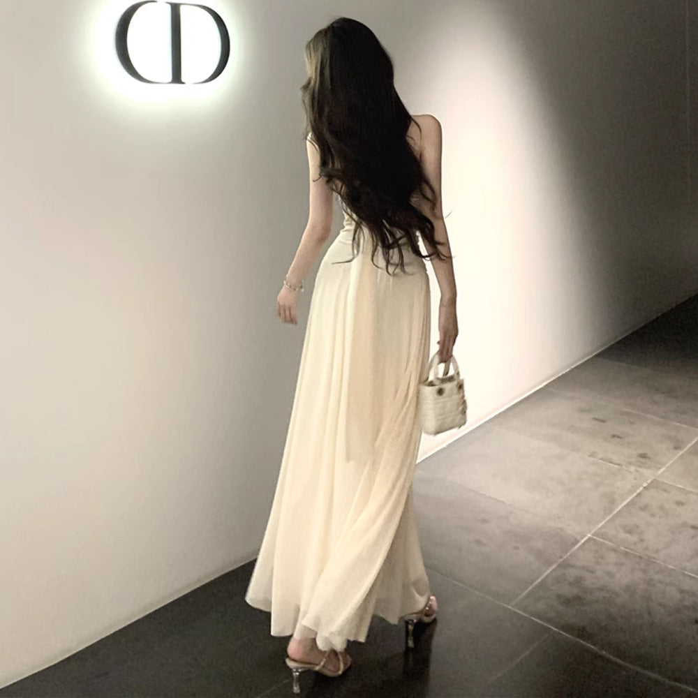【Dress】セクシーバックレスプリーツウエストドレス T01412