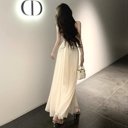 【Dress】セクシーバックレスプリーツウエストドレス T01412