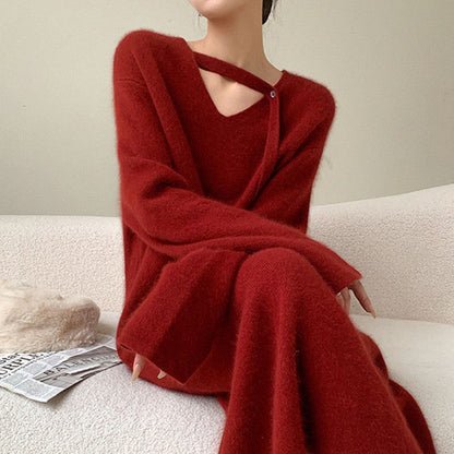 【Dress】無地ロング丈ワンピース　　W9569