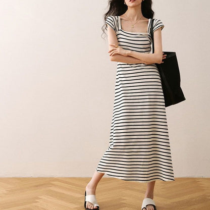 【Dress】ボーダー柄ワンピース　 W12705