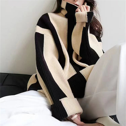 【Tops】ハイネック秋冬ニットプルオーバー　Z7746