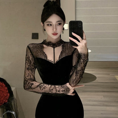 Dress】セクシーレースワンピース T01230