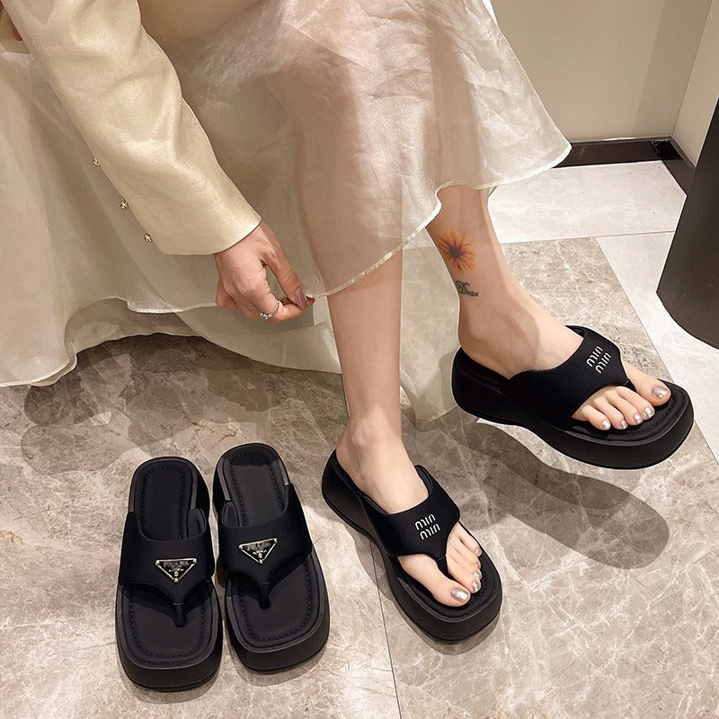 【Shoes】厚底スリッパ　　Ｗ12368