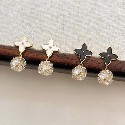 【雑貨】シンプルモノクロラグジュアリーピアス T01739