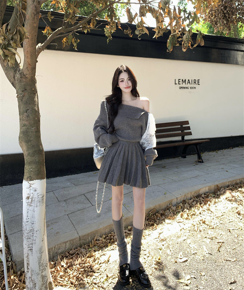 【Dress】リボン付きニットワンピース　Z8255