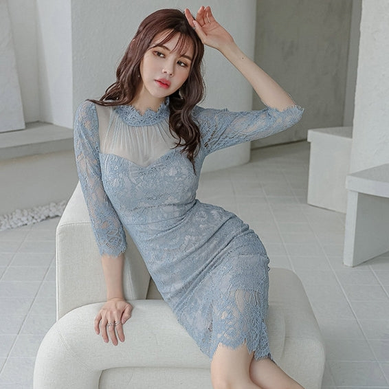 【Dress】エレガントレースワンピース T01235