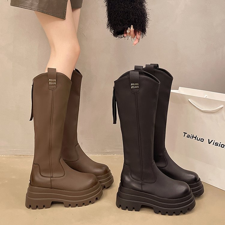 【Shoes】厚底ロングブーツ　　Ｗ14690