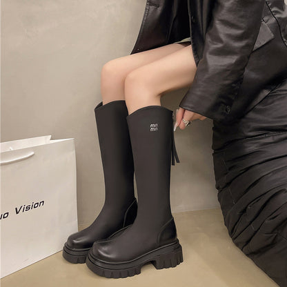 【Shoes】秋冬厚手ロングブーツ 　W14689
