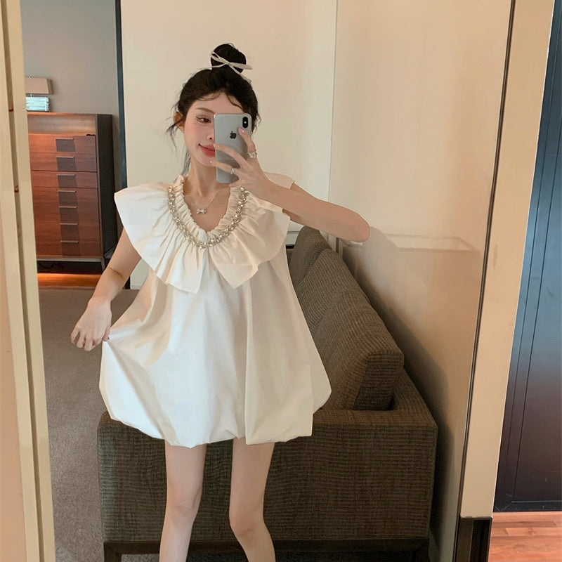【Dress】フリルVネックドレス T01459