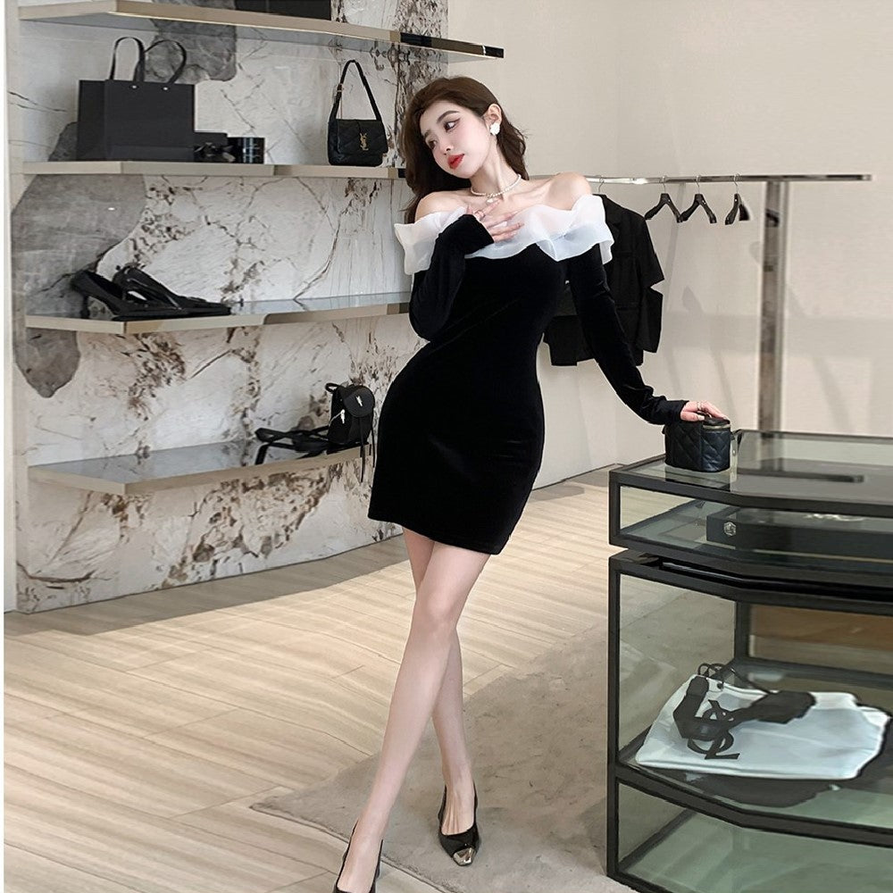 【Dress】フェミニン配色ワンピース　Z8072