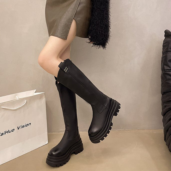 【Shoes】厚底ロングブーツ　　Ｗ14690