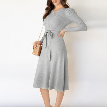 【Dress】新入荷～3色知性ニットワンピース　W9436