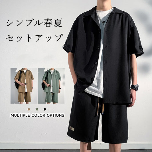 【Mens】半袖シャツ + ショートパンツ　メンズセット　Z7145