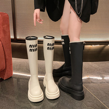 【Shoes】2色展開ロングブーツ　W13839