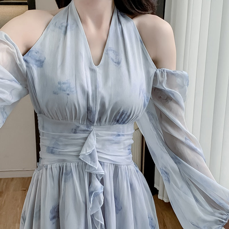 【Dress】ホルターネックローズドレス T01614