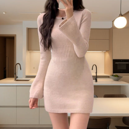 【Dress】ウエスト透かし彫りタイトワンピース　W14575