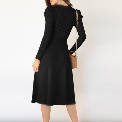 【Dress】新入荷～3色知性ニットワンピース　W9436