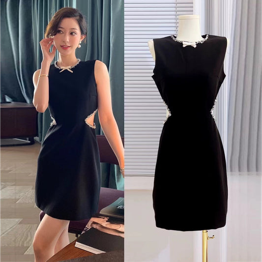【Dress】透かし彫りノースリーブワンピース　Ｗ11859