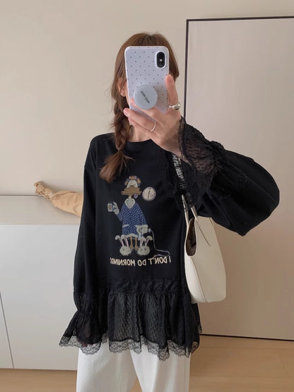 【Tops】予約通販！キャラクターレースTシャツ T01355