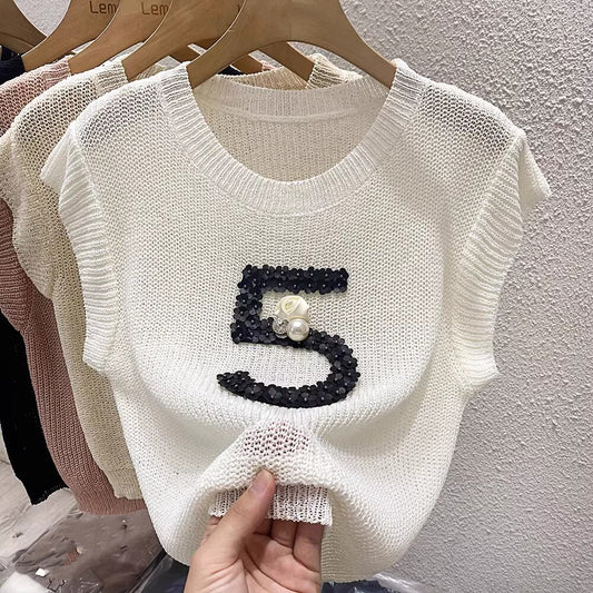 【tops】透かし編みトップス　M21877