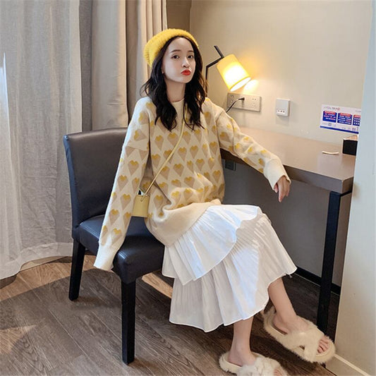 【tops】秋新作おすすめスウィートジャカードセーター3色