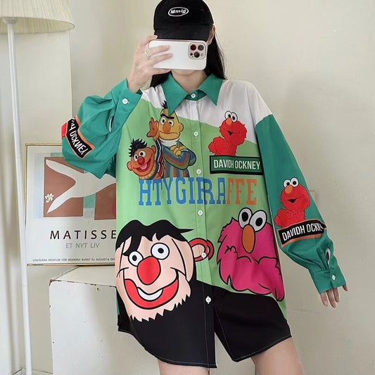 【tops】カートゥーンシャツトップス　M21373