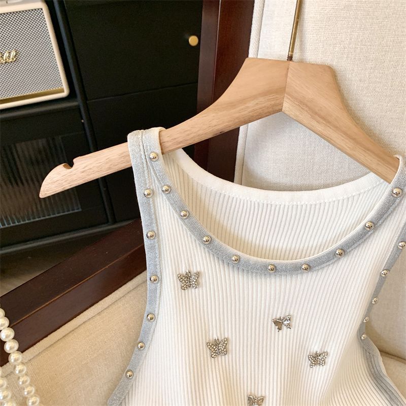 【Tops】ダイヤモンド蝶々タンクトップ T01423