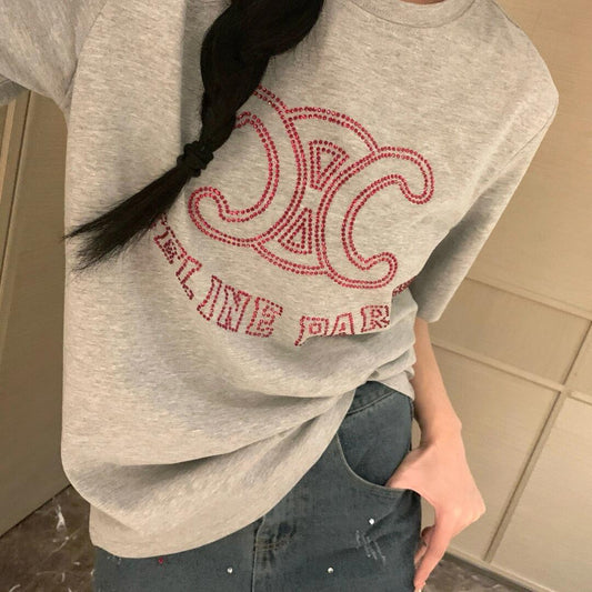 【Tops】ホットダイヤモンドTシャツ T01628