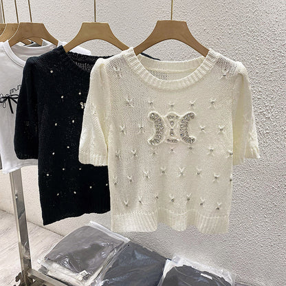 【Tops】半袖ニット　Ｗ11968