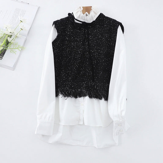 【Tops】切り替えデザインシャツ   W13463