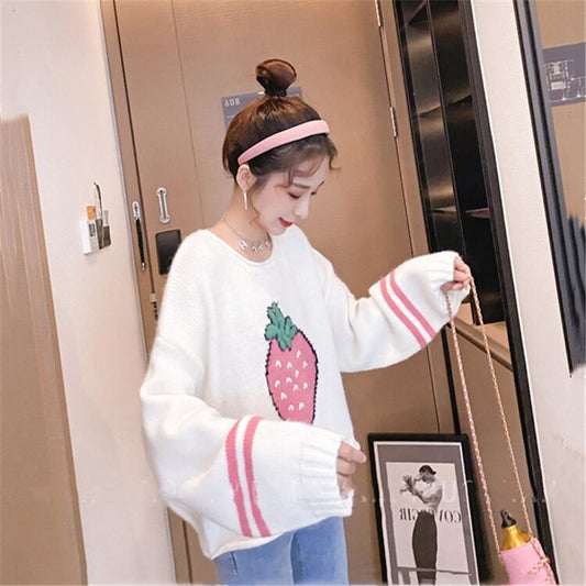 【tops】おしゃれ！スウィートラウンドネックセーター3色