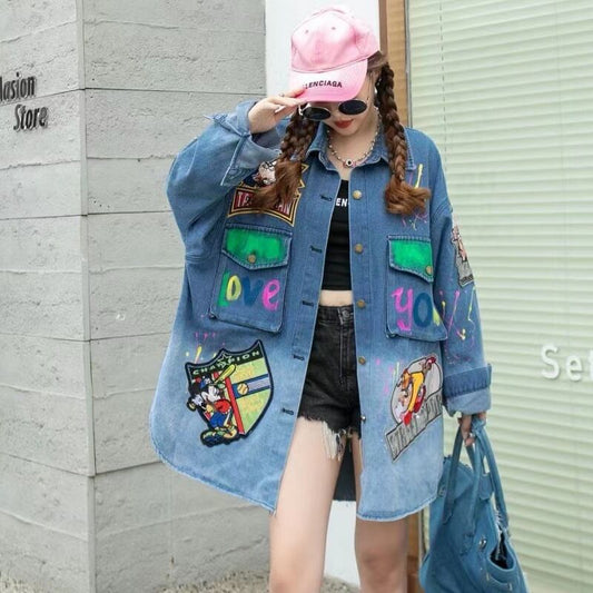 【outer】カートゥーンデニムジャケットF6889