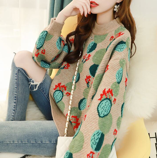 【tops】今季マストバイ森ガールスウィートセーターゆったり2色